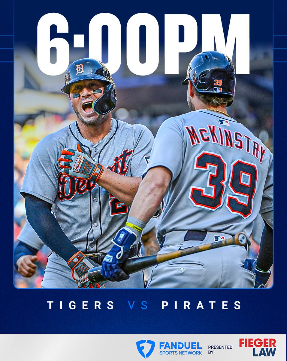 FanDuelSN_DET's tweet image. Tork and the 60 win Tigs face off against Paul Skenes and the Pirates. 👊
First of the three game series starts tonight at 6:00PM on FanDuel Sports Network.
@FiegerLaw | #RepDetroit