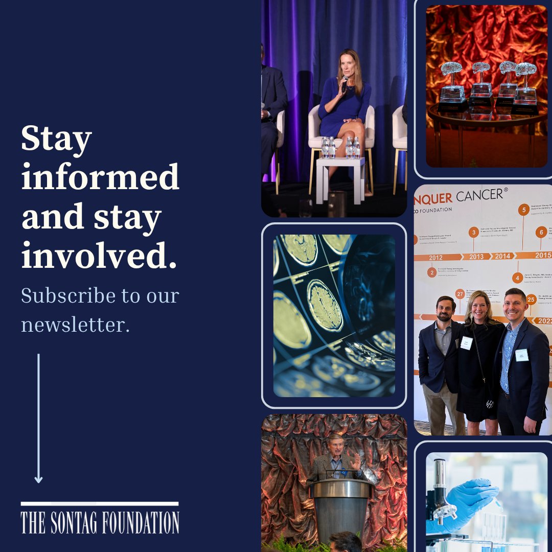 Stay connected with the latest updates, stories, and insights from our community. Subscribe to our newsletter for timely news and valuable content delivered straight to your inbox. 🧠📥 bit.ly/3Fd1j8l

#SontagFoundation #CommunityUpdates #BrainCancerResearch