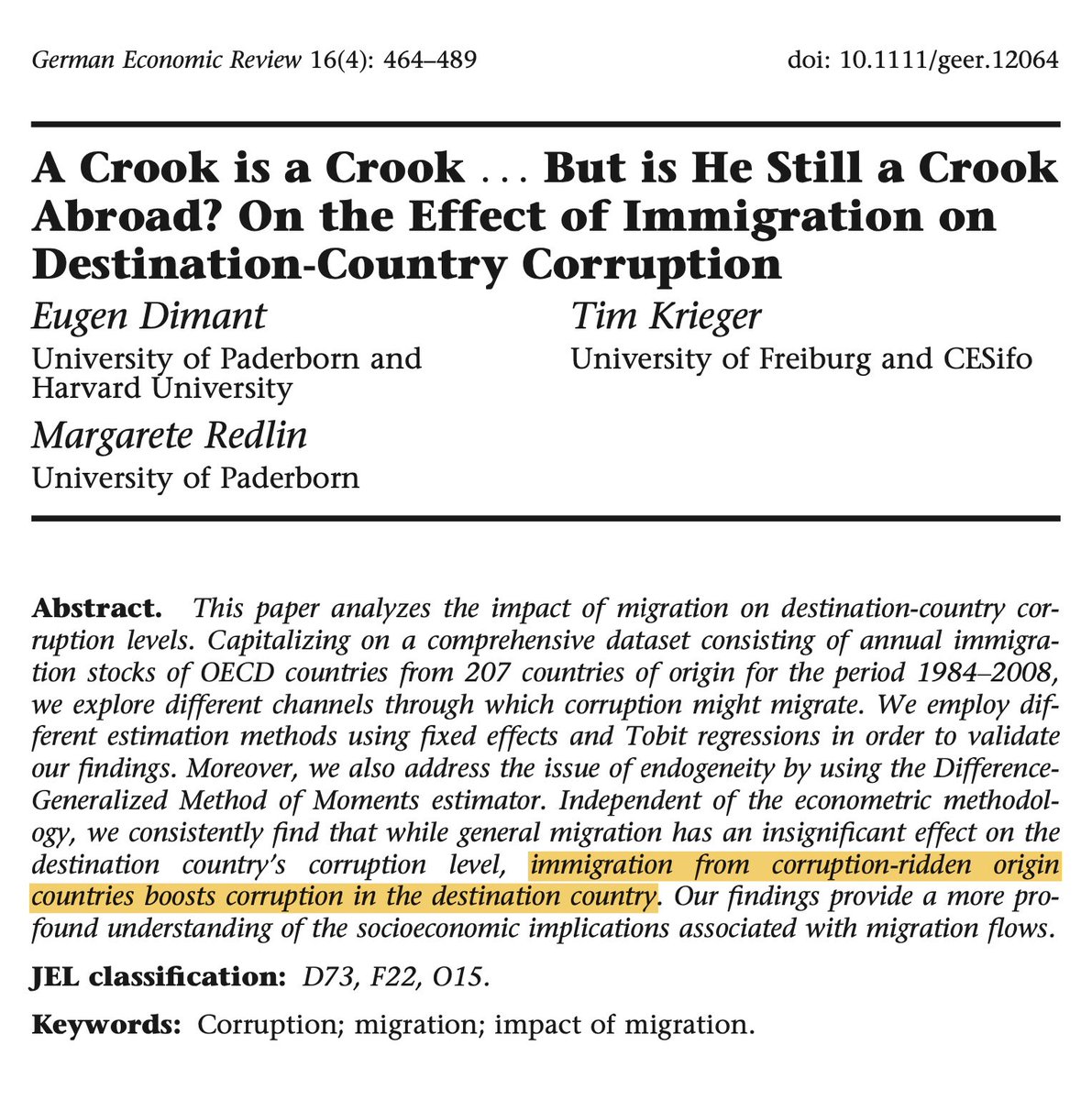 pash22's tweet image. A crook is a crook ... but is he still a crook abroad? On the effect of immigration on destination-country corruption
acrobat.adobe.com/id/urn:aaid:sc… via @eugen_dimant et al