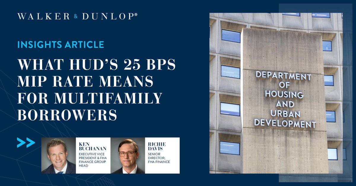 HUD Proposes MIP: Big Win For HUD Borrowers

Discover how Ken Buchanan, Richie Davis, and Charley Conkling see this reshaping HUD-insured financing and project feasibility: bit.ly/4lEfWWp

#HUD #AffordableHousing #MultifamilyFinance #CRE #CapitalMarkets #WalkerDunlop