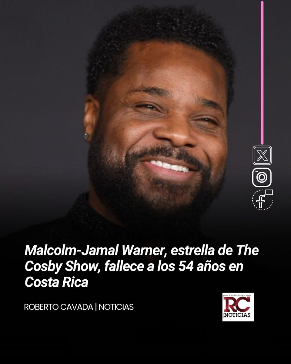 rcavada's tweet photo. Malcolm-Jamal Warner, estrella de The Cosby Show, fallece a los 54 años en Costa Rica
🔗https://t.co/npguUQkn6u
#RCNoticias #RobertoCavada #MalcolmJamal https://t.co/4HDp8bycWU