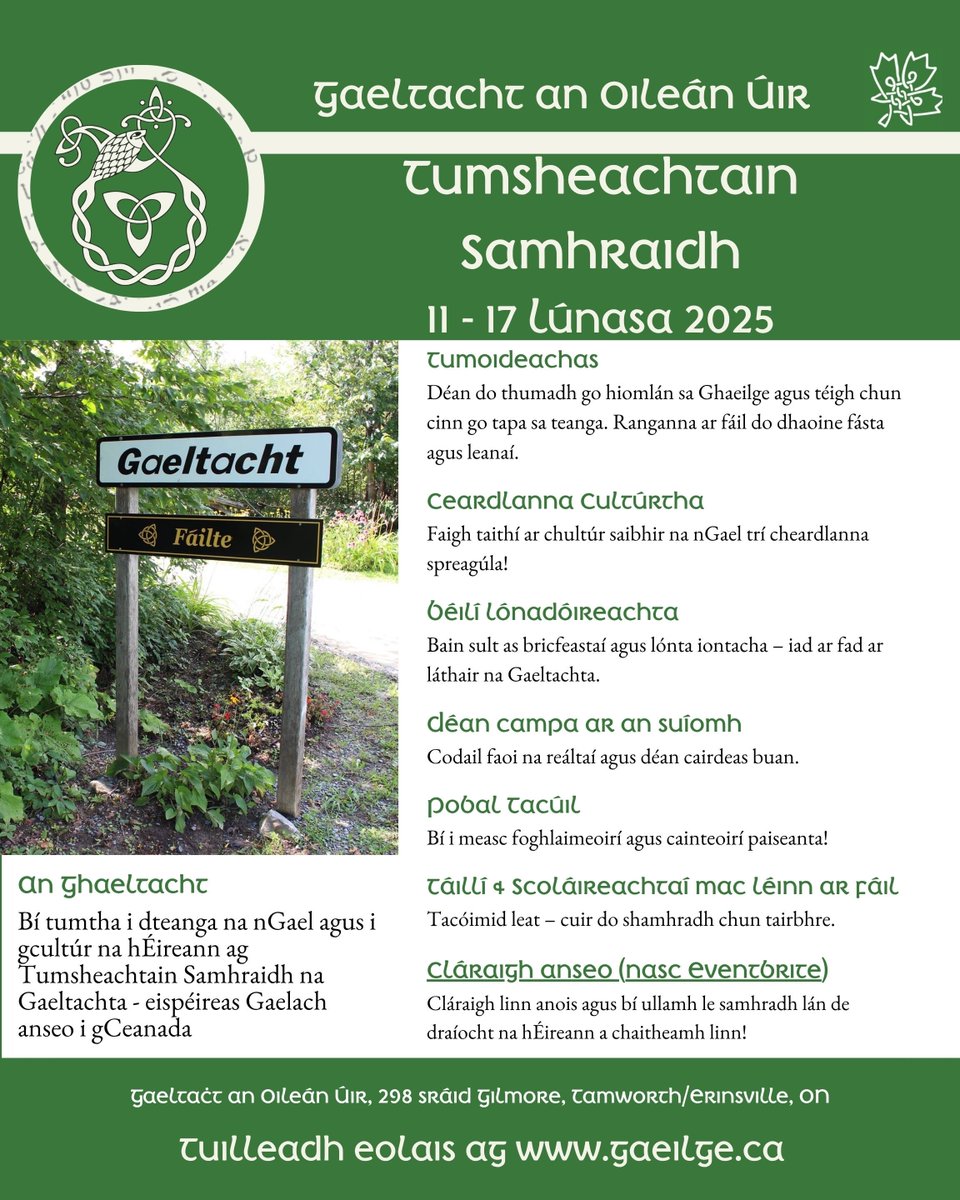 IrlEmbCanada's tweet image. Discover the magic of the Irish Language Summer Immersion Camp with Gaeltacht an Oileáin Úir - The North American Gaeltacht. For one week immerse yourself in Irish language classes, community meals, cultural workshops, and a céili! Sign up here: gaeilge.ca/events/summer-…