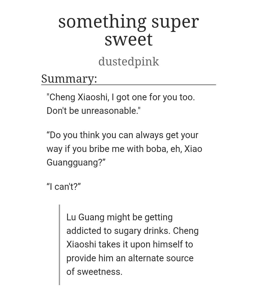 luguangfan's tweet image. "something super sweet"
-6.4k words, complete
-rated T
-mindless fluff indulgence
-this is horrendously sappy but they deserve it
day 2: iced drinks🧋
🔗archiveofourown.org/works/67925161
#CGRSummerWeek #shiguang #程光