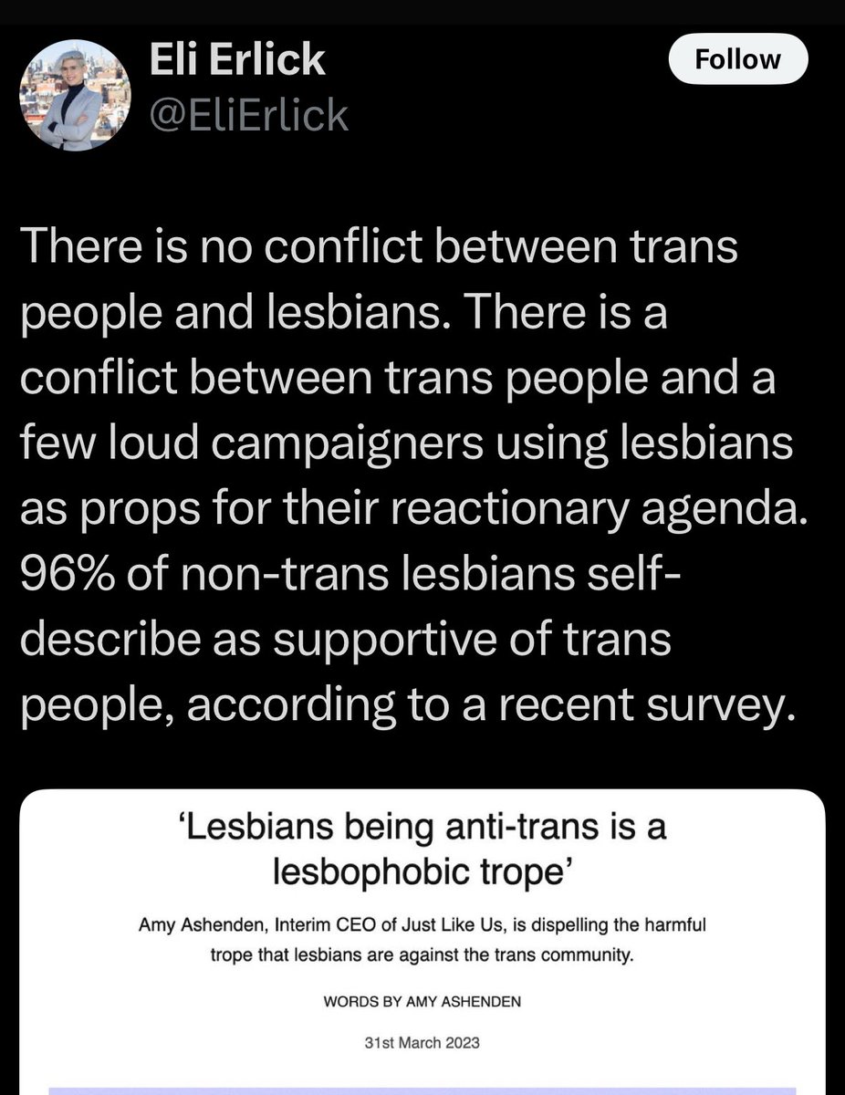 WomenAreReal (@womenarereals) on Twitter photo “Non-trans lesbians”
I’m going to f’ing lose it
These guys cannot help but make themselves the default. Women are always the “other,” the nonstandard version of human.
<a href="/SF_TERF_CENTRAL/">SF_TERF_CENTRAL</a>
<a href="/AmandaKovattana/">Amanda Kovattana</a>
<a href="/aVeryGoodTyrone/">TyroneT</a>
<a href="/Martina/">Martina Navratilova</a> “Non-trans lesbians”
I’m going to f’ing lose it
These guys cannot help but make themselves the default. Women are always the “other,” the nonstandard version of human.
<a href="/SF_TERF_CENTRAL/">SF_TERF_CENTRAL</a>
<a href="/AmandaKovattana/">Amanda Kovattana</a>
<a href="/aVeryGoodTyrone/">TyroneT</a>
<a href="/Martina/">Martina Navratilova</a>