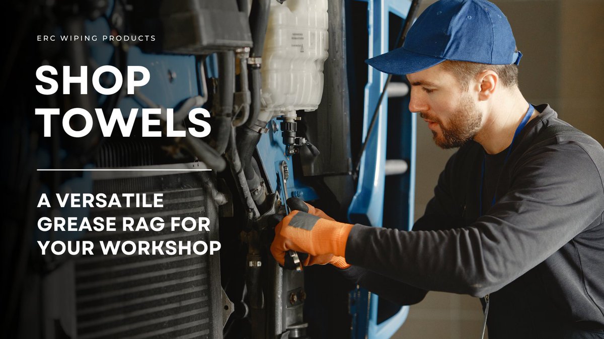 ercwipe's tweet image. Keep your workshop clean, safe, and efficient with 100% cotton shop towels from ERC—strong, absorbent, and perfect for tough jobs. 💪🧼 Read our latest blog to learn how you can best use shop towels in your workshop! bit.ly/3GUsppL #shoptowels #workshopessentials