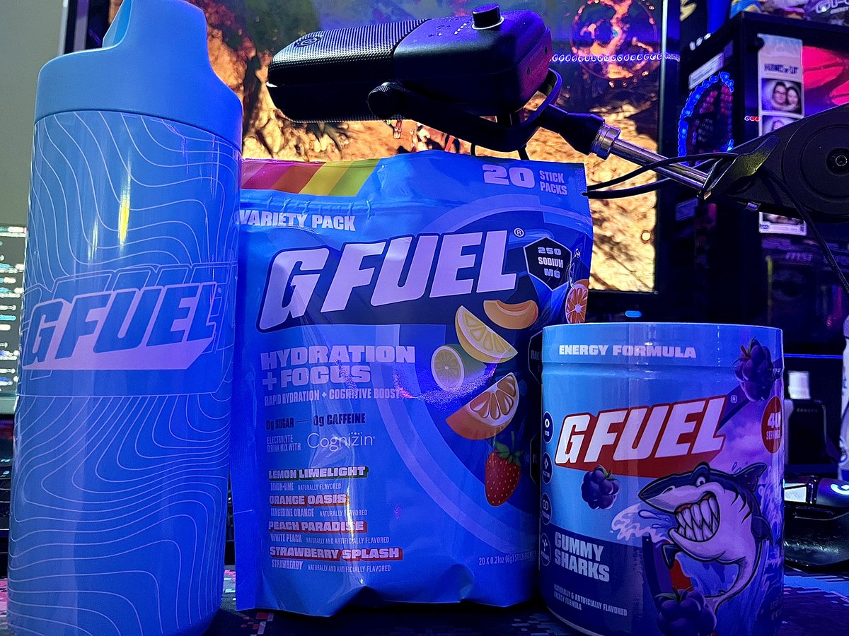 iamthecrux's tweet image. Shoutout to @GFuelEnergy for the hookup with this banging birthday care package!!
It’s officially #SharkWeek2025 and what better way to stay fueled than that delicious sweet candy taste of #GFUEL Gummy Sharks?! As always code CRUX saves BUX, so fuel your life for less!