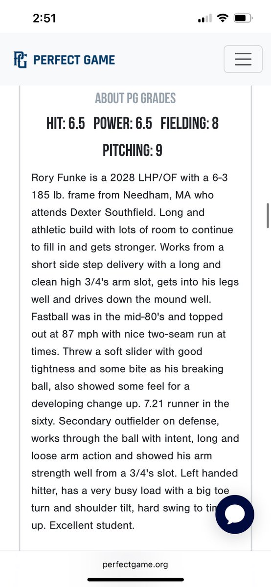 Rory Funke ‘28 QB (@funkerory) on Twitter photo Thank you <a href="/PerfectGameUSA/">Perfect Game USA</a> for the write up and PG grade of 9! More work to do! <a href="/jbrownpg/">Jheremy Brown</a> <a href="/PG_Scouting/">Perfect Game Scout</a> <a href="/BostonPrimebb/">Prime Baseball</a> Thank you <a href="/PerfectGameUSA/">Perfect Game USA</a> for the write up and PG grade of 9! More work to do! <a href="/jbrownpg/">Jheremy Brown</a> <a href="/PG_Scouting/">Perfect Game Scout</a> <a href="/BostonPrimebb/">Prime Baseball</a>