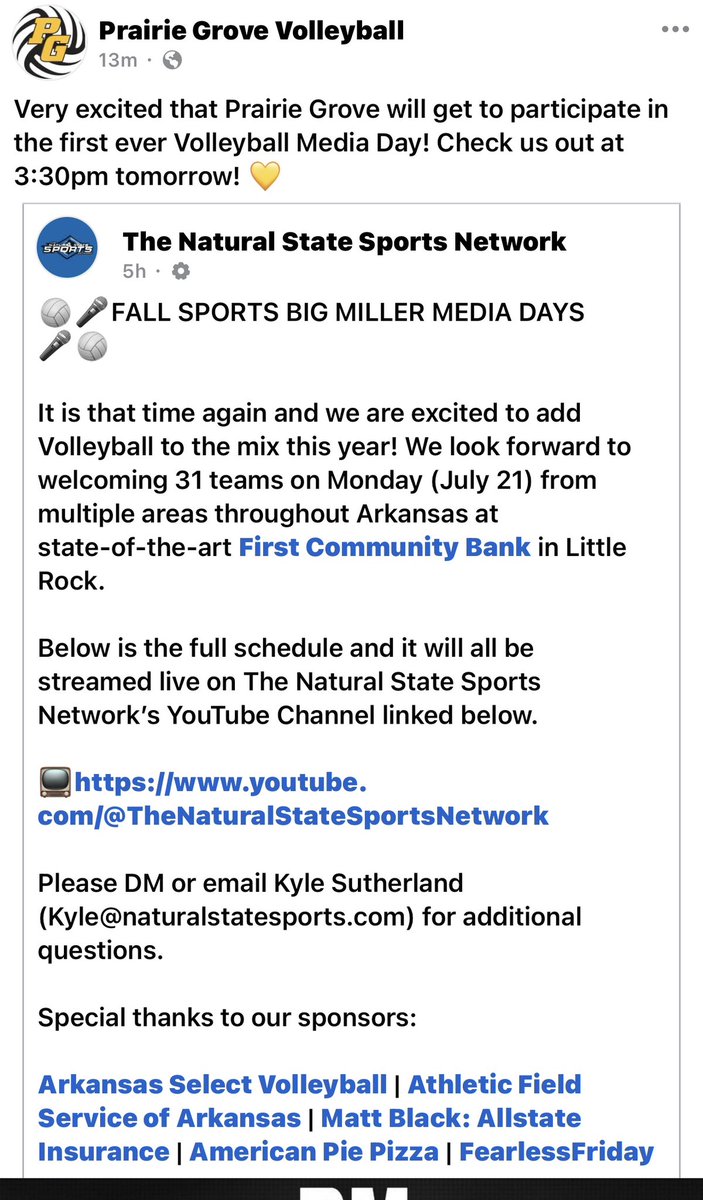 IveySparkman2026 (@_iveysparkman) on Twitter photo Summer 🥎 ended a couple weeks ago and I’m continuing to work hard in the off season. But today I have an opportunity to participate in Big Miller Media Days with <a href="/prairiegrovevb/">PrairieGroveVolleyball</a> and fellow seniors Avery Mann and Emma Hix! Check us out this afternoon at 3:30!
#multisportathlete Summer 🥎 ended a couple weeks ago and I’m continuing to work hard in the off season. But today I have an opportunity to participate in Big Miller Media Days with <a href="/prairiegrovevb/">PrairieGroveVolleyball</a> and fellow seniors Avery Mann and Emma Hix! Check us out this afternoon at 3:30!
#multisportathlete