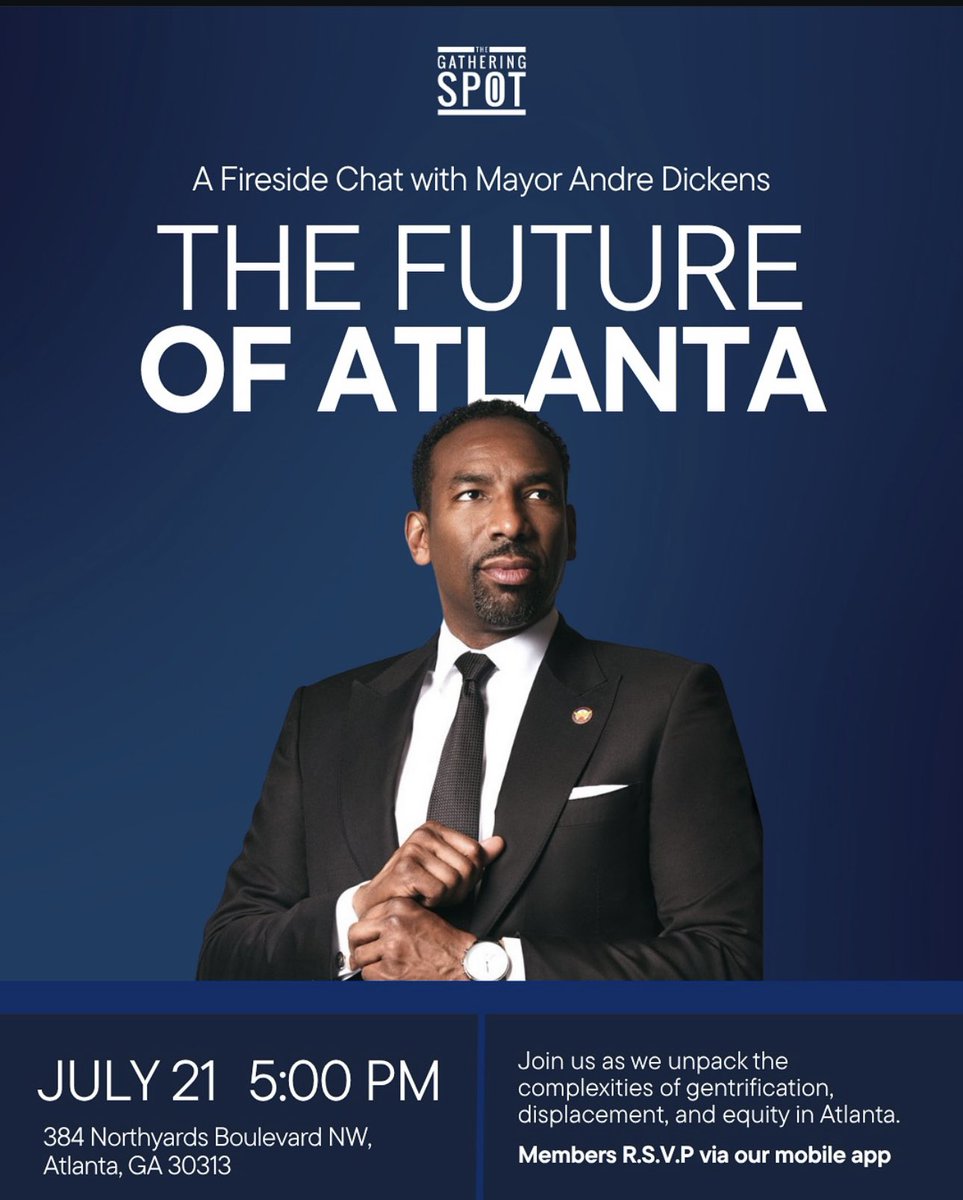 DingleForATL's tweet image. Mayor Andre Dickens gives a fireside chat about the future of Atlanta today at 5:00pm