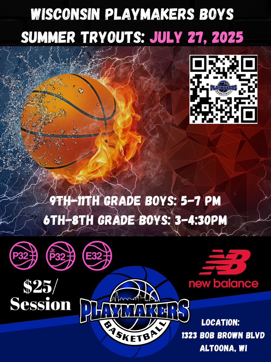 Wisconsin Playmakers (@wiplaymakers) on Twitter photo Come join us as we build off a great 2025 season and move into 2026.
Tryouts - 7/27 in Altoona, WI.
6-11th grade only. Boys only (girls to be announced shortly).
25' 17U & 16U both finished top 5 in the <a href="/p32league/">P32 League</a>. Lets build and do even better in 26' Come join us as we build off a great 2025 season and move into 2026.
Tryouts - 7/27 in Altoona, WI.
6-11th grade only. Boys only (girls to be announced shortly).
25' 17U & 16U both finished top 5 in the <a href="/p32league/">P32 League</a>. Lets build and do even better in 26'