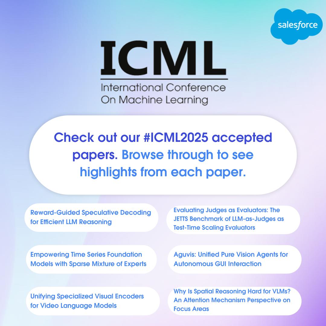 SFResearch's tweet image. What an amazing #ICML2025 in Vancouver! Our AI Research team had incredible conversations about the future of AI and machine learning.
Thanks to everyone who stopped by to discuss our accepted papers. If you missed them, here are all the links - bookmark these for your research:…