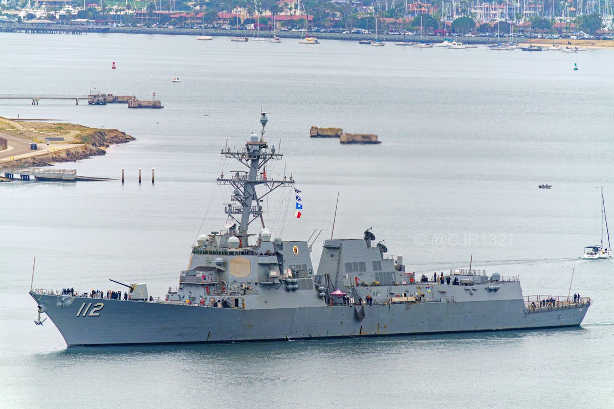WarshipCam's tweet image. USS Michael Murphy (DDG 112) Arleigh Burke-class Flight IIA guided missile destroyer coming into San Diego - July 21, 2025
SRC: TW-@cjr1321