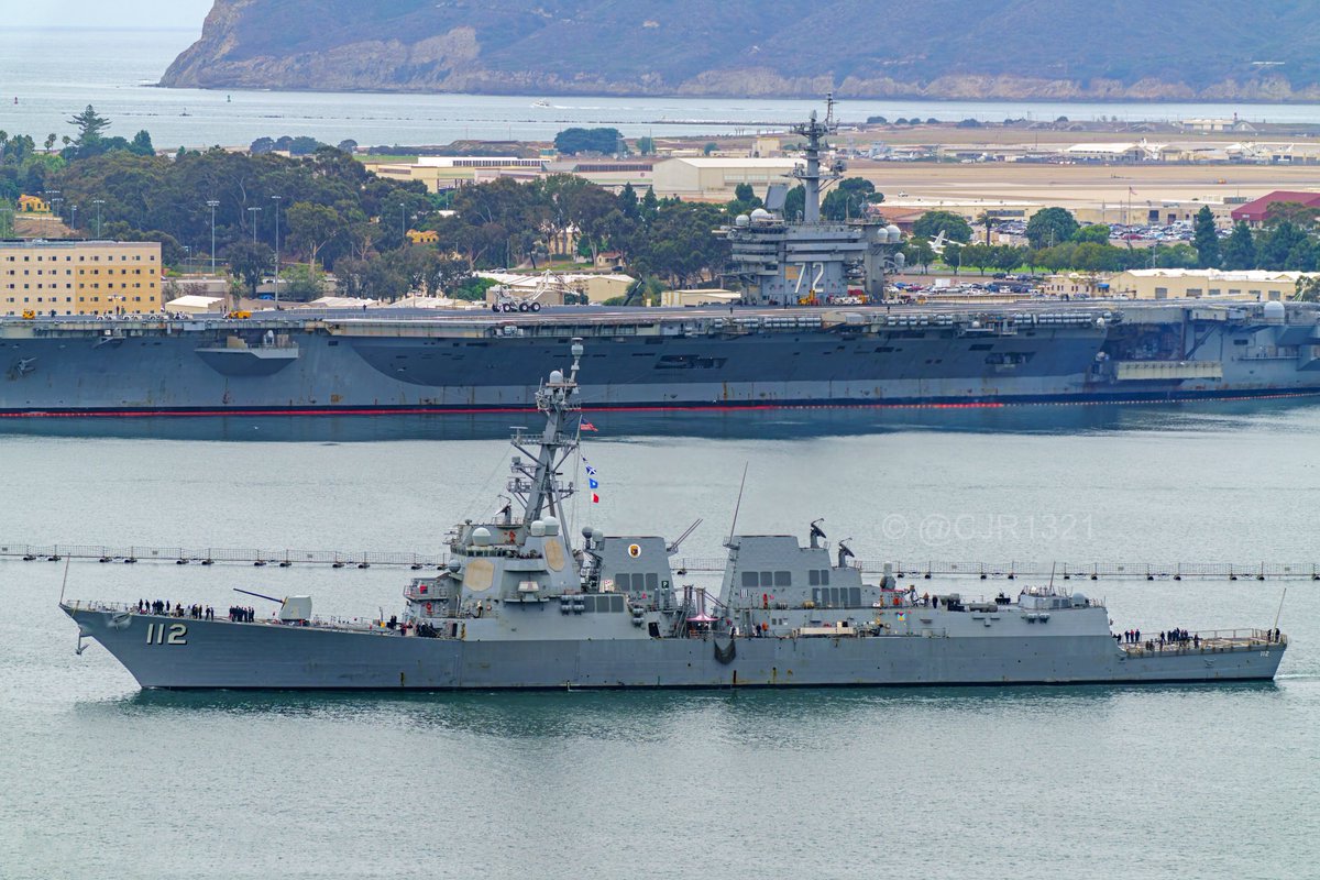 WarshipCam's tweet image. USS Michael Murphy (DDG 112) Arleigh Burke-class Flight IIA guided missile destroyer coming into San Diego - July 21, 2025
SRC: TW-@cjr1321