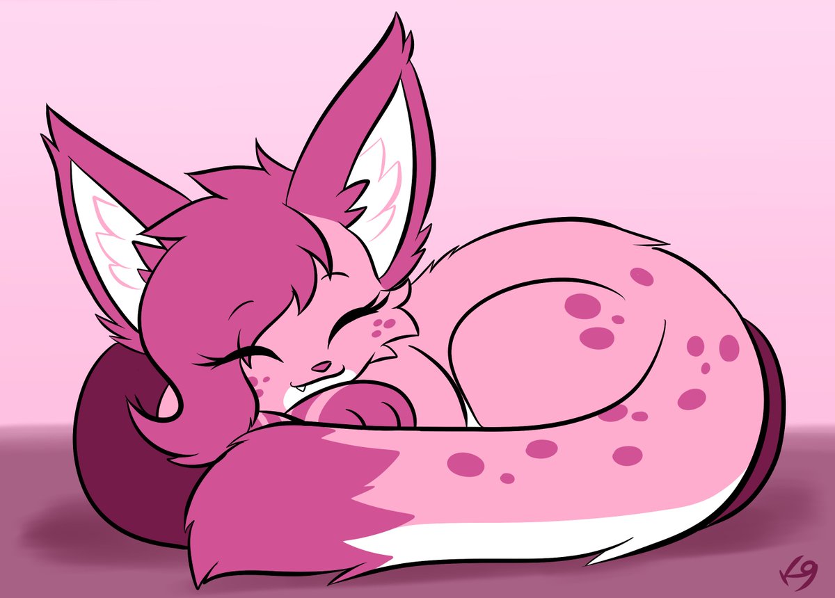 The cute pink lynx is sleeping

for <a href="/MeowdyMomo/">Momo 🌸</a>
