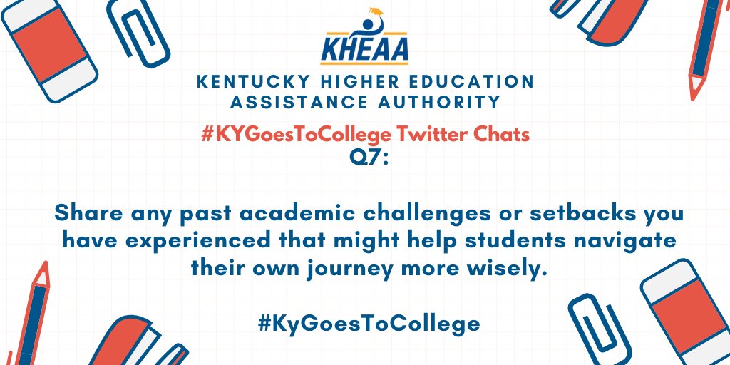 Let's reflect... we are giving advice others...can you share a past challenge or setback that effected you, but can help a student now? #KYGoesToCollege