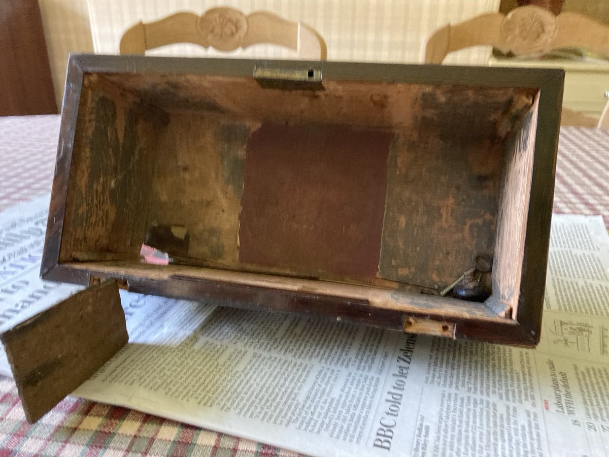 2016industrial's tweet image. A badly damaged Victorian Tea Caddy needed a rebuild. #restoration #workshop #antique #teacaddy #repair