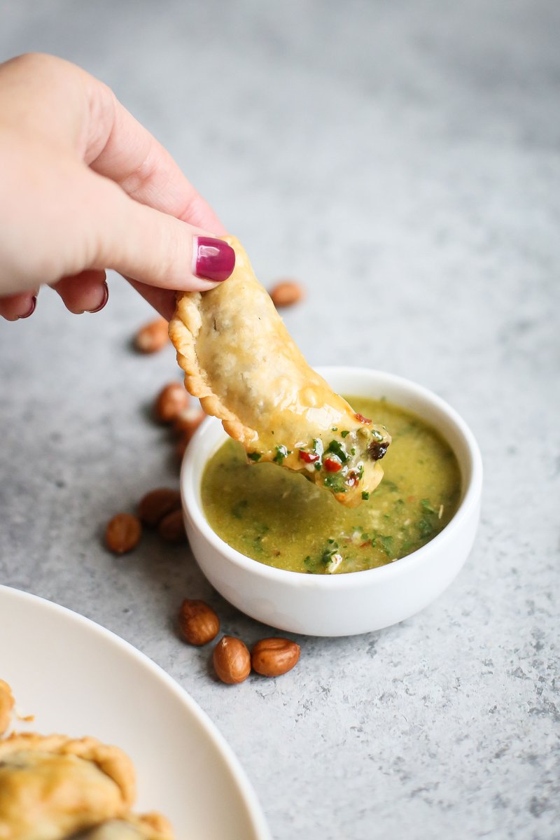 Trying to decide on dinner tonight?

Switch things up with Beef and Peanut Empanadas topped with fresh chimichurri! 🥟🥜

Savory, crunchy, and packed with flavor.

 Try out the recipe here: bit.ly/4lFjzL6
#GaPeanuts #PeanutPowered #DinnerInspo