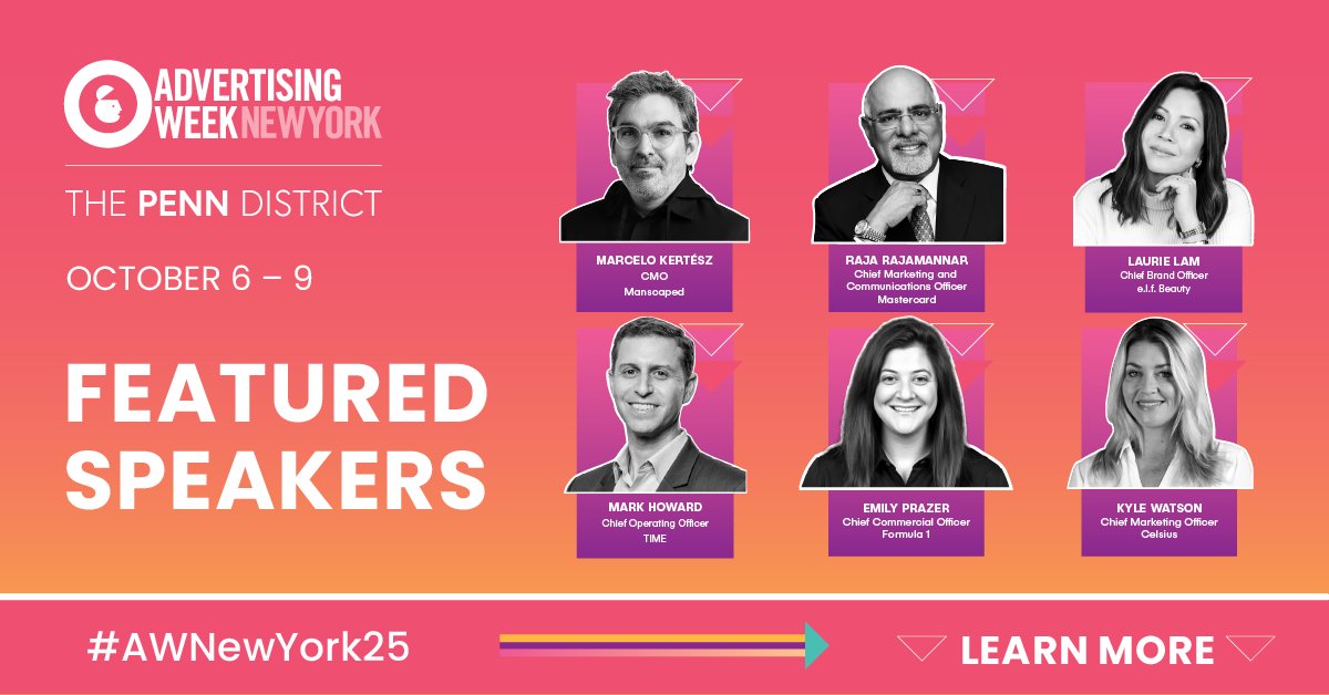 🚨 The lineup is heating up at #AWNewYork25! 🚨This October, hear straight from the minds behind your favorite brands—Formula 1, e.l.f. Beauty, Mastercard, TIME, Manscaped &amp; Celsius as they take the stage to drop insights, strategy &amp; serious inspiration.bit.ly/46SdXcg
