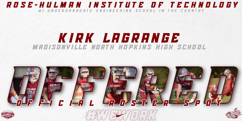 Kirk LaGrange (@kirkl2026) on Twitter photo Excited to announce that I’ve received an offer from Rose-Hulman Institute of Technology <a href="/RoseHulmanFB/">Rose-Hulman Football</a> ! Thank you to <a href="/CoachMas_35/">Jalen Masden</a>, <a href="/CoachSokolRHIT/">Jeff Sokol</a>, <a href="/CoachSkibba/">Lucas Skibba</a>, and <a href="/Coach_Stanton1/">Jeffrey Stanton</a> for giving me this opportunity ! 🌹🏈 #RHIT #Offer #AG2G
<a href="/All_American_Me/">CP Price</a> <a href="/Maroon_FB_MNHHS/">Madisonville North Hopkins Football</a> Excited to announce that I’ve received an offer from Rose-Hulman Institute of Technology <a href="/RoseHulmanFB/">Rose-Hulman Football</a> ! Thank you to <a href="/CoachMas_35/">Jalen Masden</a>, <a href="/CoachSokolRHIT/">Jeff Sokol</a>, <a href="/CoachSkibba/">Lucas Skibba</a>, and <a href="/Coach_Stanton1/">Jeffrey Stanton</a> for giving me this opportunity ! 🌹🏈 #RHIT #Offer #AG2G
<a href="/All_American_Me/">CP Price</a> <a href="/Maroon_FB_MNHHS/">Madisonville North Hopkins Football</a>