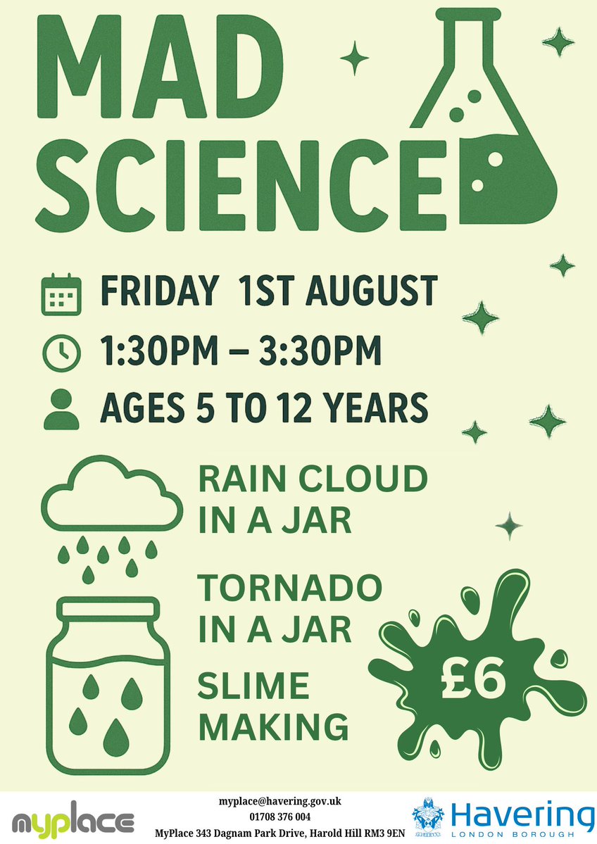 Summer Fun @ MyPlace

Check out our exciting Summer Holiday activities running throughout the 6-week holidays!

From creative crafts to expressive dances, there’s something for everyone!

Pre-payment and pre-booking required
Details on flyers 👇
#summerfun
