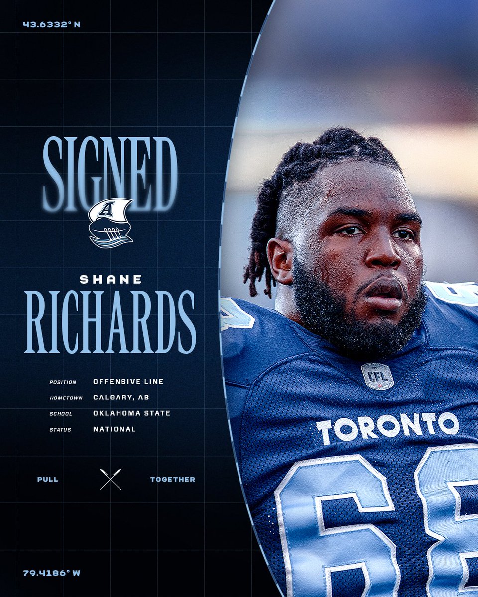 TorontoArgos's tweet image. Back in Double Blue:
🇨🇦 OL Shane Richards
🇺🇸 RB Jyran Mitchell
New to the crew:
🇺🇸 DL Ricky Correia
Let’s work ⚡️