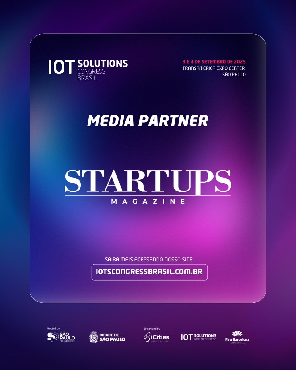 iotscbrasil's tweet image. Mais um Media Partners na área: @TheStartupsMag! 🎉 Uma publicação essencial para o mundo das startups, conectando fundadores, investidores e inovadores. Muita coisa boa vindo por aí! #StartupsMagazine #Startups #Inovação #IOTSCB25 #IoTSolutionsCongressBrasil #SãoPaulo