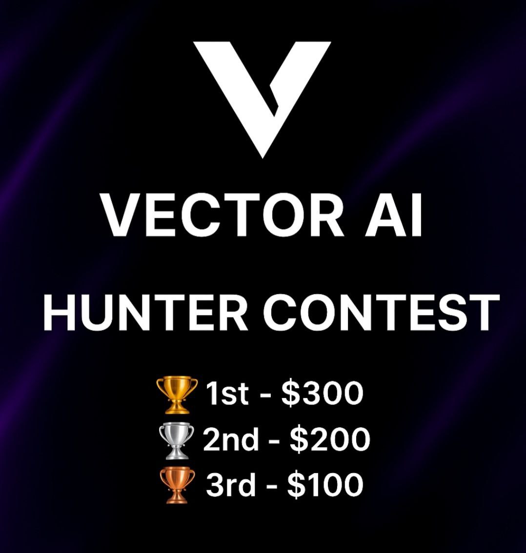 vectorai_x's tweet image. 🏆 $VECTOR Hunter Contest – Weekly Winners Announced!  

Congratulations to this week’s top 3 hunters who identified the highest Xs using Vector IQ+ scans:  

🥇 1st Place – @defijester 
🥈 2nd Place – @Web3nsam 
🥉 3rd Place –  @machineeelf  (didn&apos;t use tag)
Since there was a…