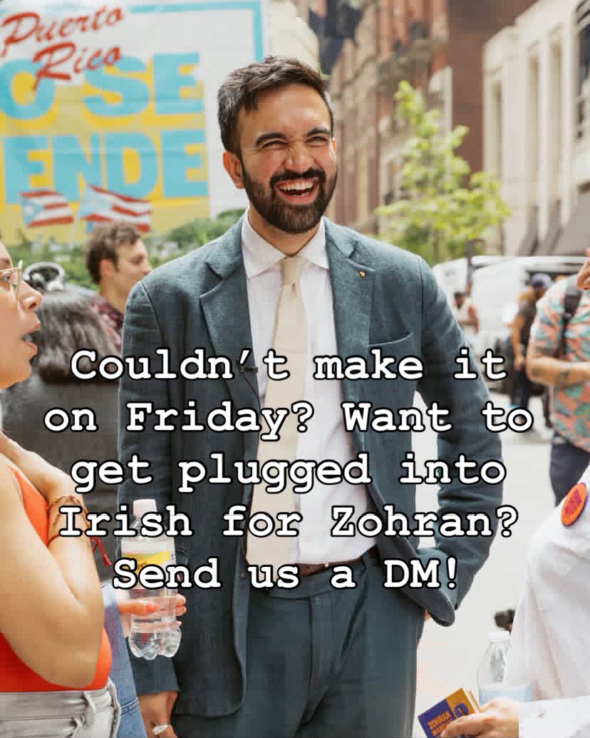 IrishforZohran's tweet image. Hey if you couldn’t make it last Friday and want to stay plugged in sign up here
naturl.link/4xQTuE