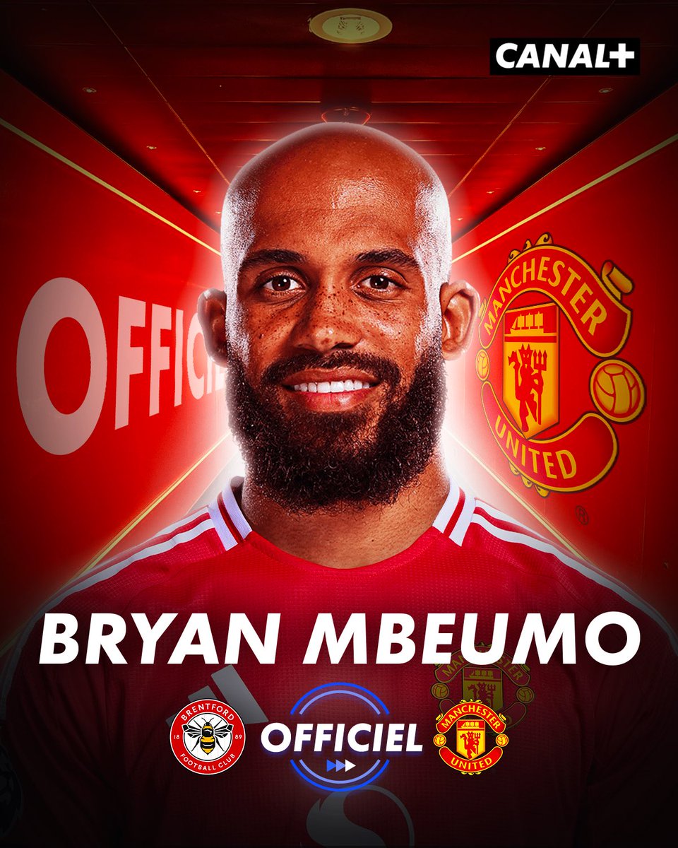CanalplusFoot's tweet image. BRYAN MBEUMO EST UN RED DEVIL 🚨
L’ancien attaquant de Brentford s’est engagé en faveur de Manchester United pour cinq ans ⚡️