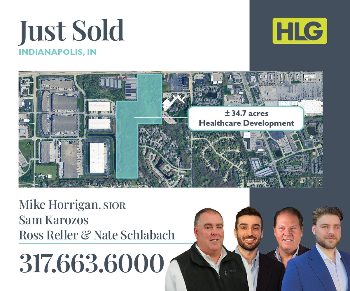 HLG has represented the seller, Ascension St. Vincent, in the sale of ±34.73 acres at 8450 N. Payne Road in Indianapolis, focusing this commercial land for future development.

horriganlandgroup.com

#Sold #Developement #Indy #IndianapolisCRE
#CRE #RealEstate #BradleyCompany