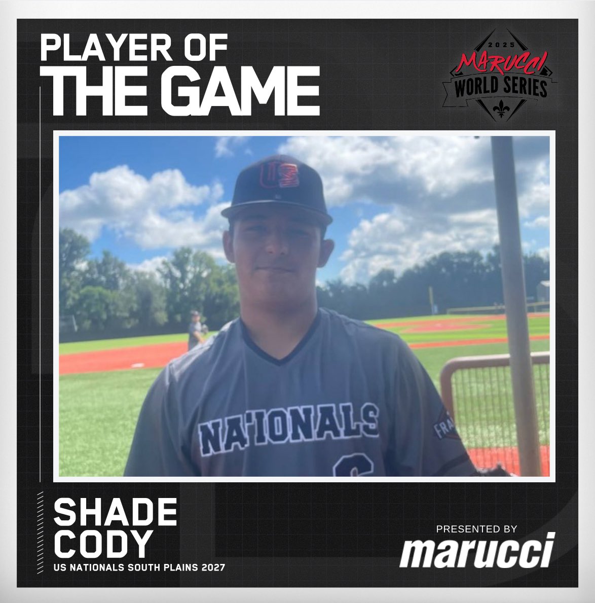 ⭐️Player of the Game⭐️

Shade Cody (<a href="/shadecody08/">Shade Cody</a>) 
US Nationals South Plains 2027

#MWS25
@maruccisports