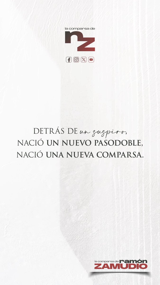 Detrás de un suspiro…

NACIÓ UN NUEVO PASODOBLE.
NACIÓ UNA NUEVA COMPARSA.

Carnaval 2026
La Comparsa de Ramón Zamudio.