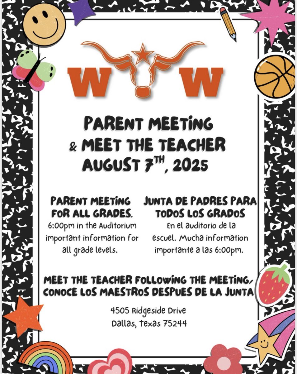 WTWHighSchool's tweet image. Important Dates for Back-To-School! We can’t wait to see you!! #LonghornPride 🤘🏽