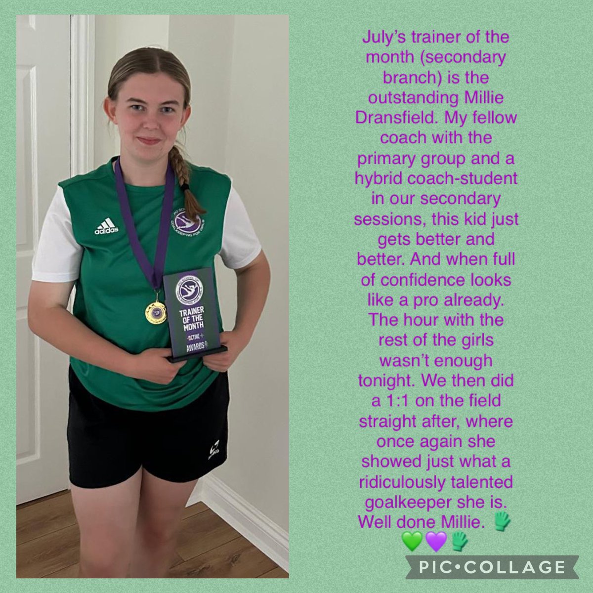 🧤💚💜🧤
<a href="/Keepingskills/">Goalkeeping Skills</a> 
<a href="/kirstielevell97/">Kirstie Levell</a>
