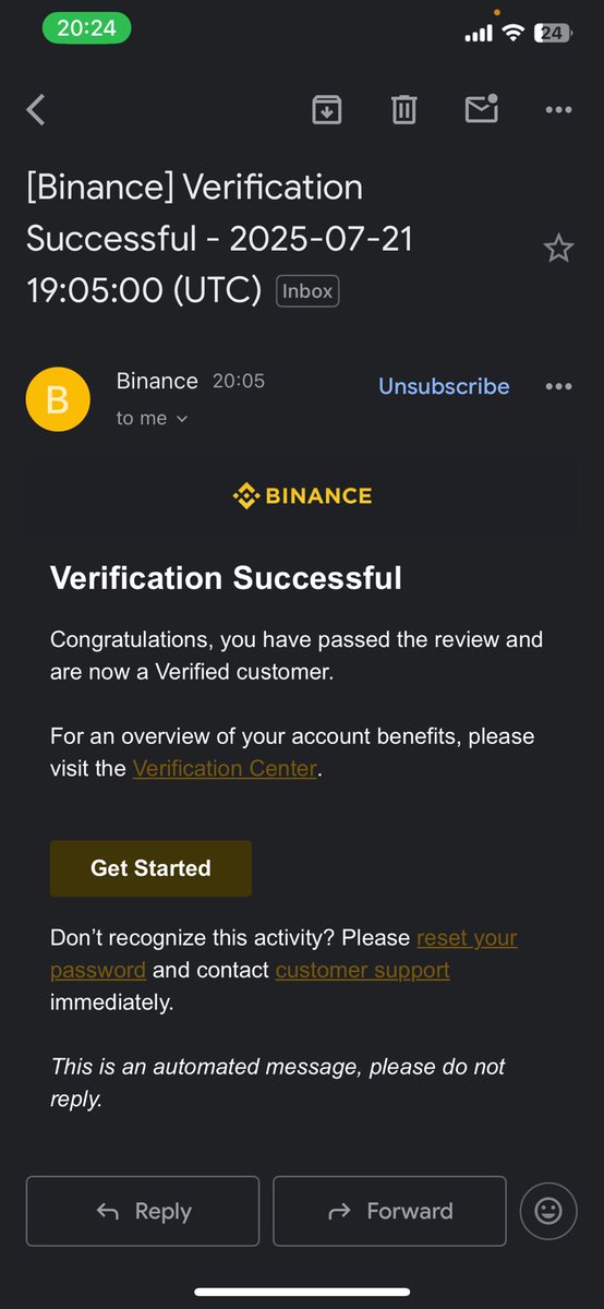 khaddie_jay's tweet image. Just got verified on Binance 😮💨
Never thought I’d be doing this but here we are.
#SheFiSeason14 #Web3Beginner #CryptoJourney