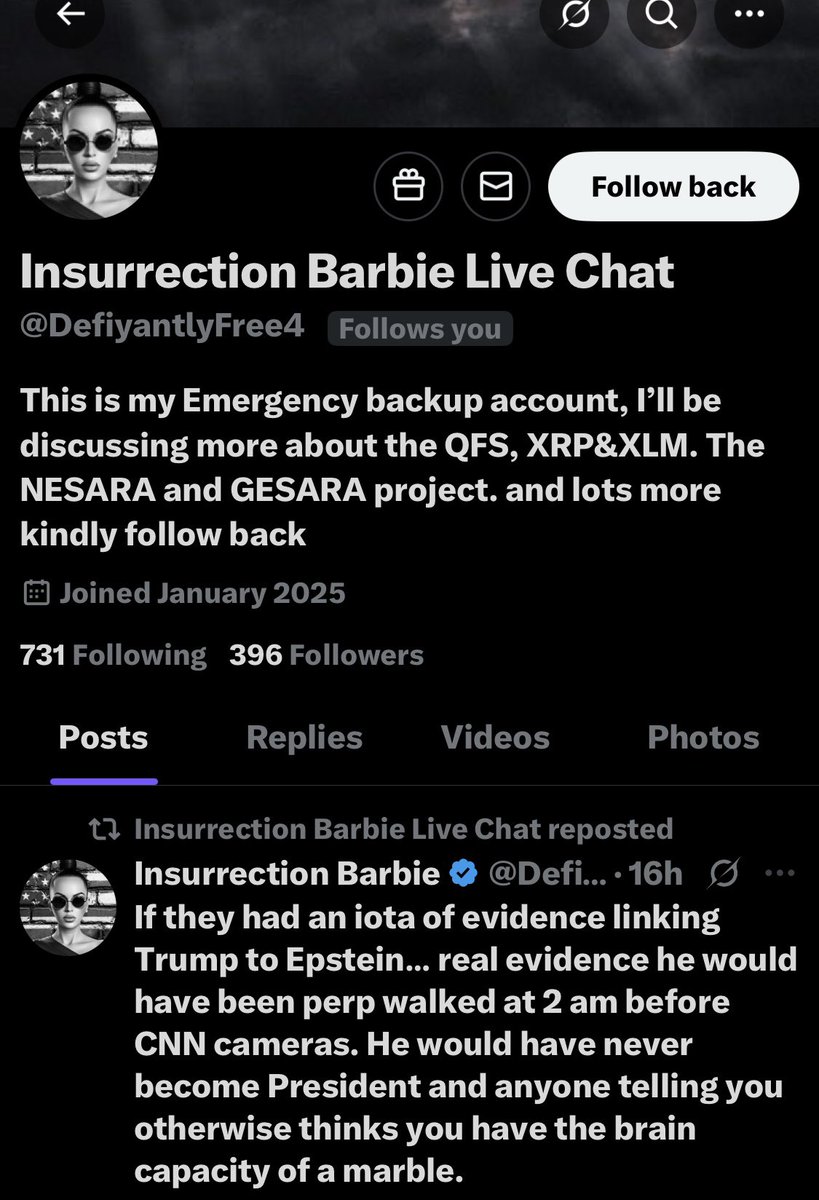 DefiyantlyFree's tweet image. This is not my backup.
I do not have a backup.
I do not ever talk about crypto or any other financial instruments.
I am an expert in nothing and I say so all the time.
I would never give financial, investing or crypto advice and anyone who knows me knows damn well it’s…
