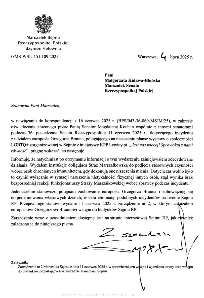 StGawlowski's tweet image. Braun z zakazem wstępu do Sejmu i Senatu⤵️.
Wnioski o uchylenie immunitetu Braunowi do PE złożone‼️
Kara go nie ominie.
Stop faszystom😡