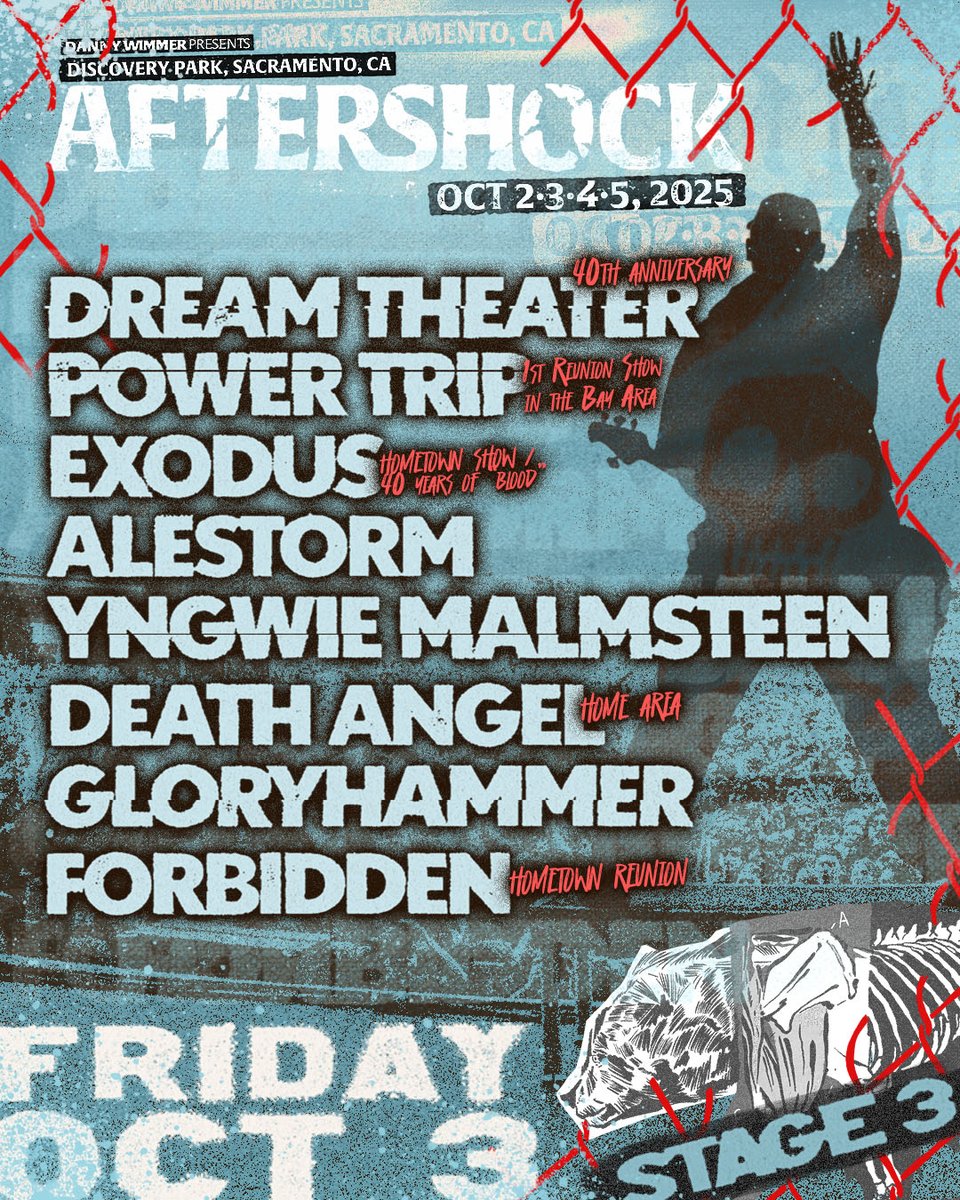 AFTERSHOCKSAC's tweet image. Bay Area legends. Iconic reunions. Shredders galore.
Stage 3 is going full throttle this Friday at Aftershock. 🔥

@DreamTheaterNet&apos;s 40th, @PowerTripTX’s first reunion, @ExodusAttack’s hometown rage, and more.

See you in the pit—October 3.
on.aftershockfestival.com/trk/FridayStag…