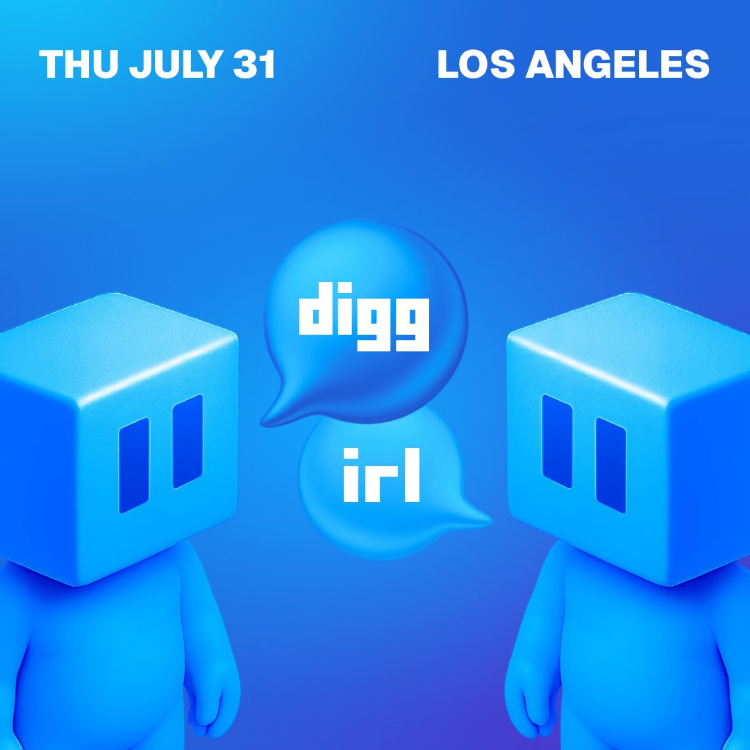 digg's tweet image. We’re gathering in Los Angeles on Thursday, July 31 for the first official Digg Community Meetup.
You don’t need to be a beta tester to attend. In fact, if you’re not in yet... showing up might just work in your favor 😉
More details soon. For now, drop a 📍 if you're in.