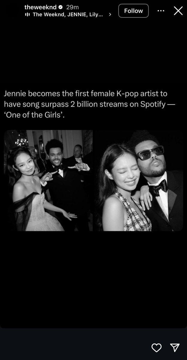 JennieUKbranch's tweet image. Theweekend  new insta story ❤️