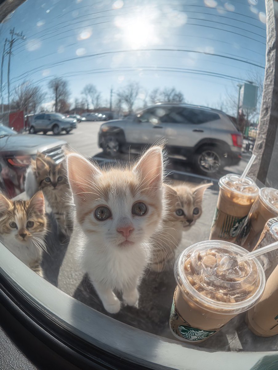 Jinx_loves_cats's tweet image. Starbucks is busy! ☕️