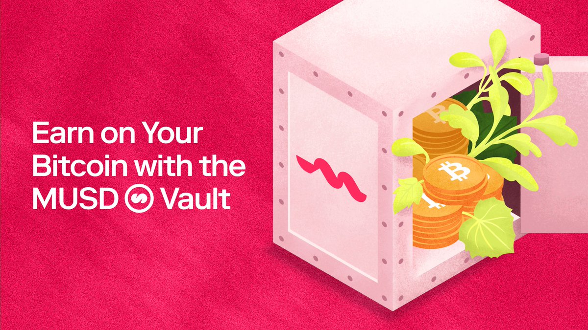 Route2FI's tweet image. Mezo introduced the MUSD Vault, a new way to earn automated, sustainable yield on MUSD, a stablecoin fully backed 100% by Bitcoin.
Users can mint or buy MUSD and deposit it into the vault, which uses automated strategies managed by August to generate yield through DeFi…