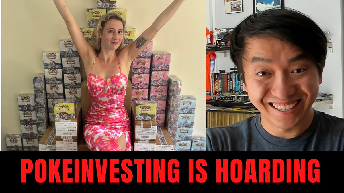 Kennyboulder's tweet image. I have nothing wrong with people buying 1 and keeping it sealed but buying 100 Booster Boxes and then making it into a throne is literally insane.
Pokeinvesting is FLEXPOSTING and HOARDING
Video:
youtu.be/xVOZ4qQpwvg
#pokeinvesting #pokemoinvesting #hoarding