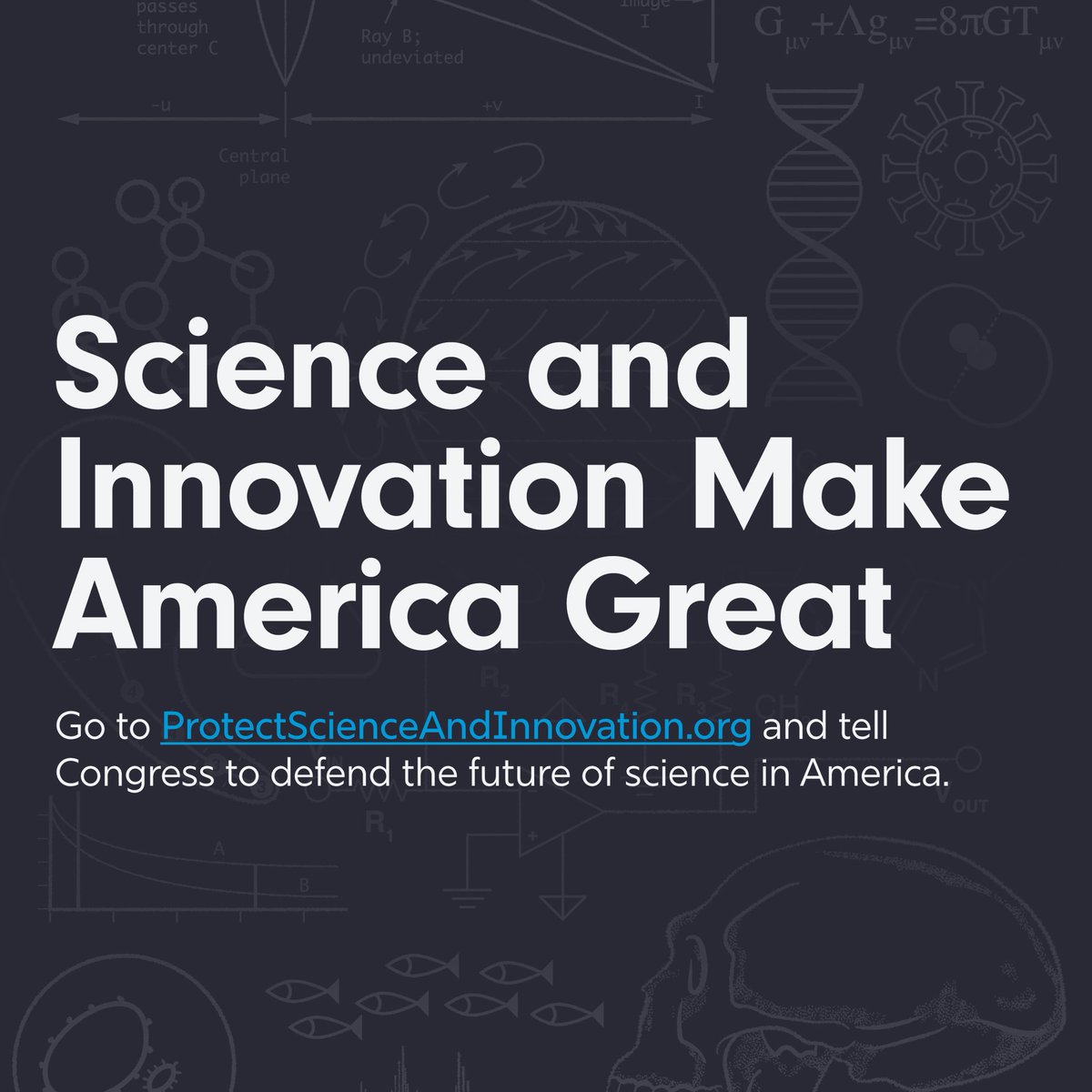 Science and innovation make our lives better—and they’re under attack.
Contact your reps and tell them to reject funding cuts: ProtectScienceAndInnovation.org

#ProtectScience
#InnovationMakesAmericaGreat