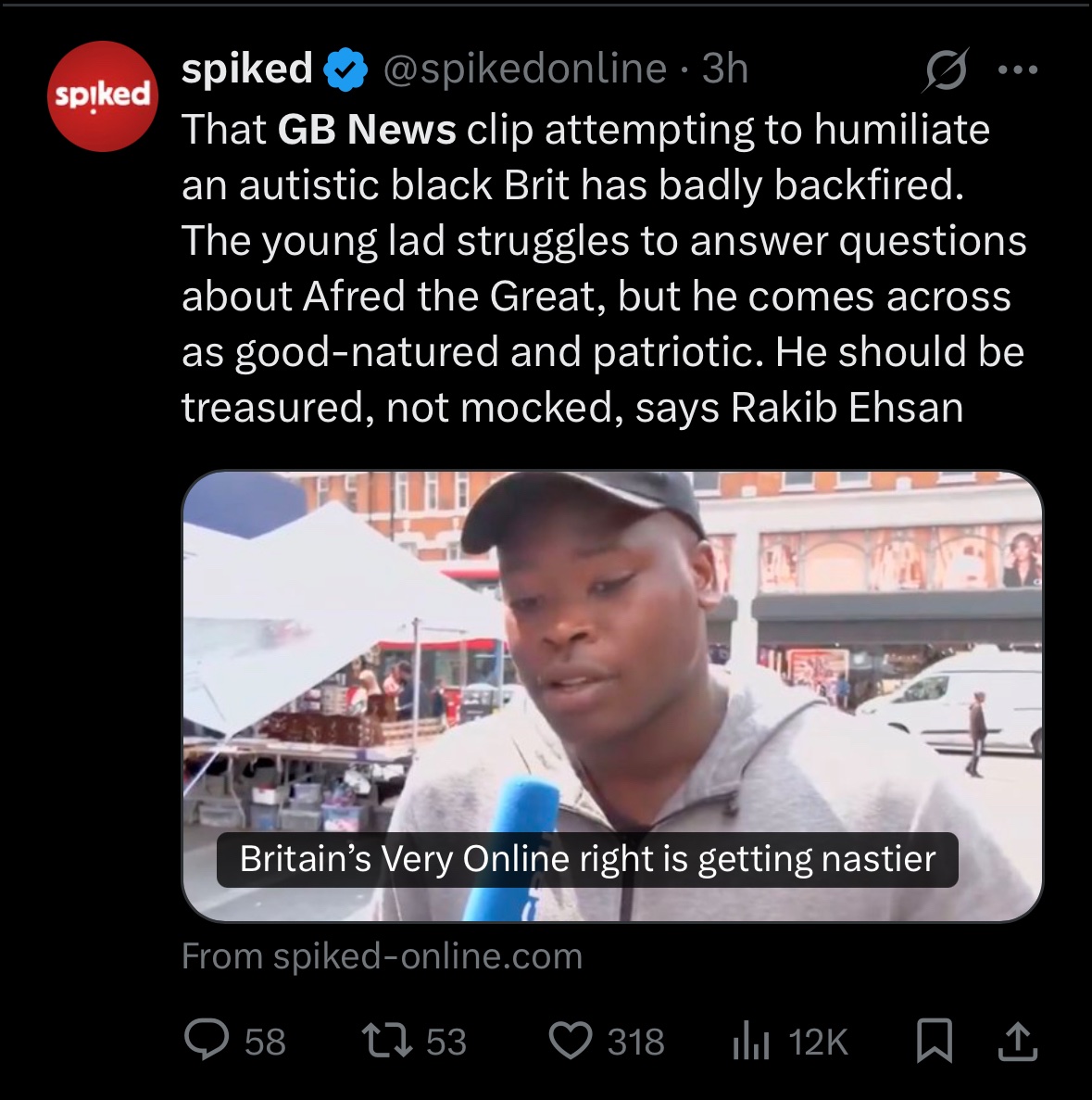 DrMatthewSweet's tweet image. The work experience ethno-nationalists of GB News have lost Spiked.