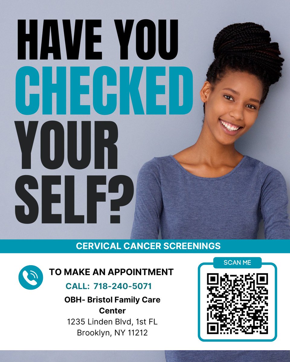 Get ahead of cervical cancer with regular screenings and expert care at One Brooklyn Health.

Early detection saves lives. Book your screening today.

#OneBrooklynHealth #CervicalCancerAwareness #WomensHealth #PreventionIsPower #HealthcareAccess