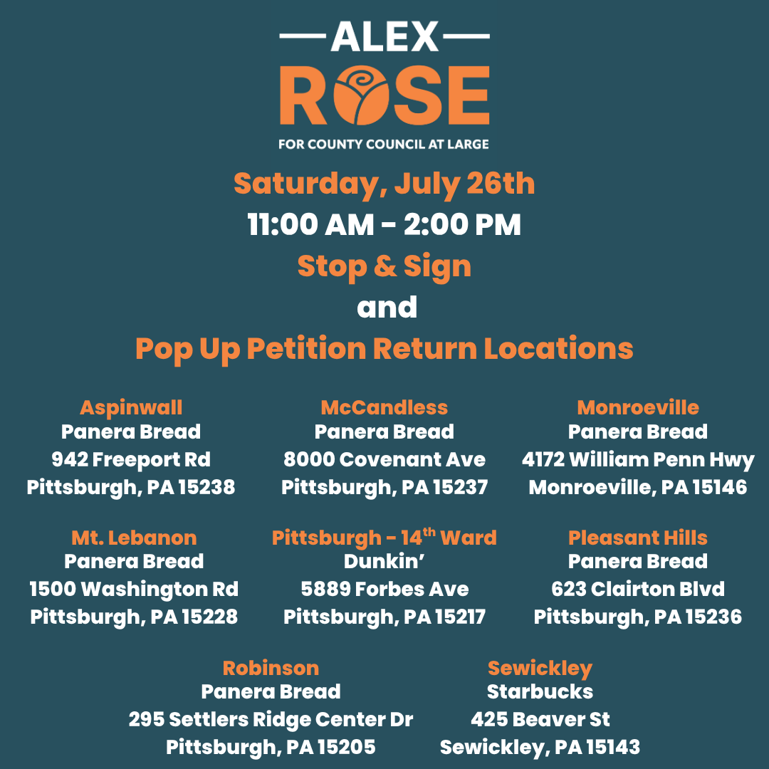roseforacc's tweet image. We have *One Weekend Left* to get the petition signatures we need to get this campaign on the ballot. If you haven't had the chance to sign yet, stop on by one of our 8 stop & sign events around the county this Saturday.
Let's get this done! 💪