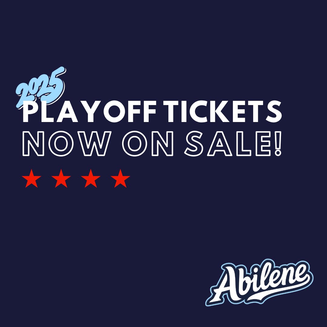 ABIFlyingBison's tweet image. IT'S HAPPENING! Tickets for the 2025 Mid-America League Playoffs in Abilene, TX are now on sale!!!!
Tickets.AbileneFlyingBison.com 😎 Stay tuned to find out what playoff game the Flying Bison will be in!