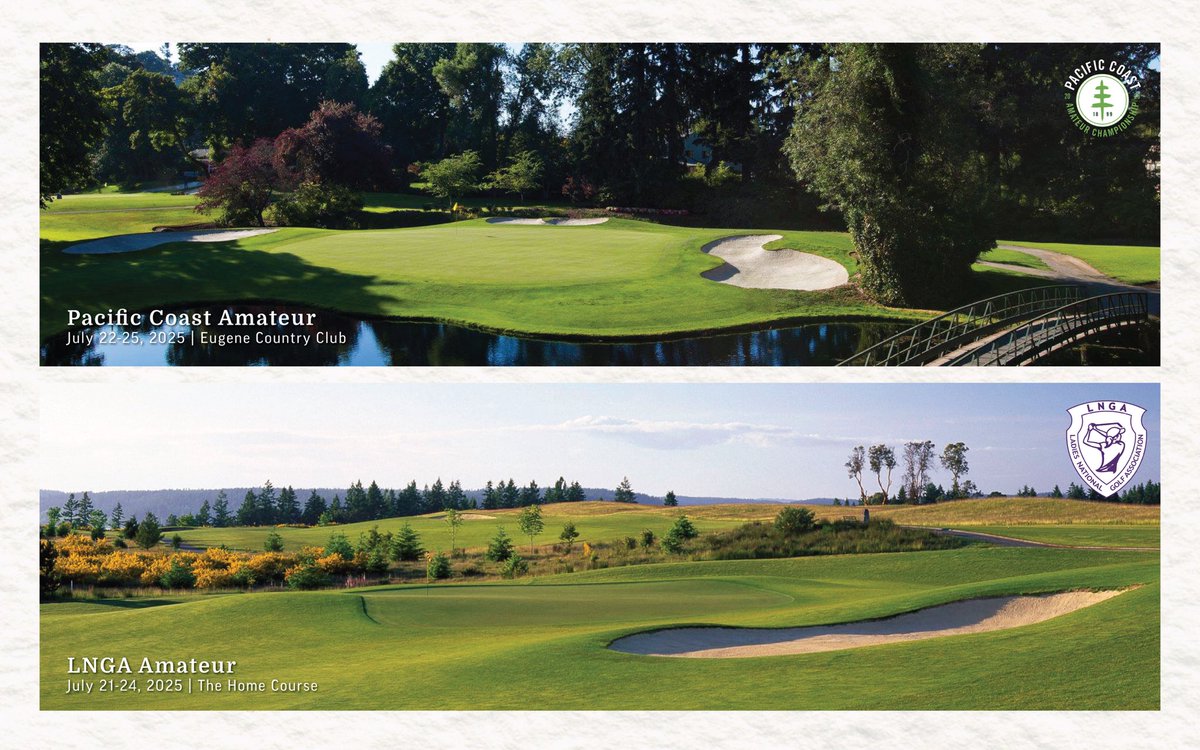 eliteamseries's tweet image. Two elite championships, less than 250 miles apart. 🌲🏔️
The final stop of the Women’s Elite Amateur Golf Series begins tomorrow at the LNGA Amateur.
Across the Oregon-Washington state line, the men take on the @PacificCoastAm
Championship links in bio. 🔗