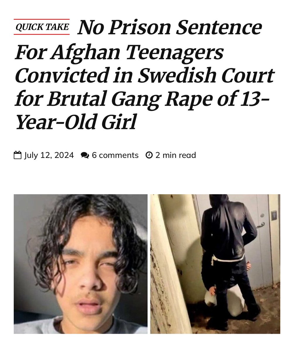 NiohBerg's tweet image. Honest question:
Is migrant rape decriminalised in Sweden? I'm genuinely asking. Nothing else explains this.